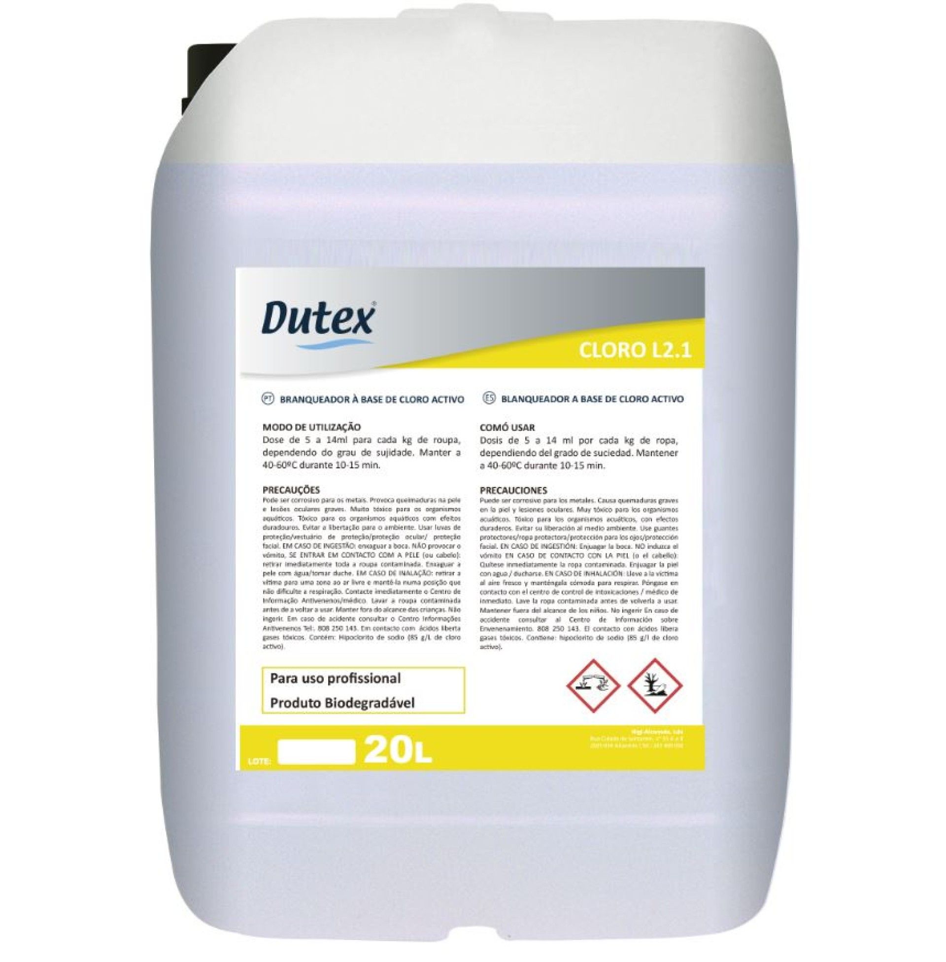 Dutex Cloro L2.1 - 20 L Dutex Cloro L2.1 - 20 L