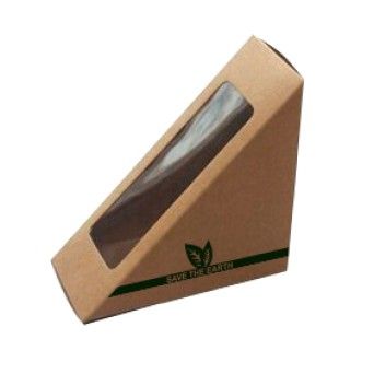 CAIXA P/ SANDWICH KRAFT C/ JANELA 123X123X72MM BIO - 50 UN