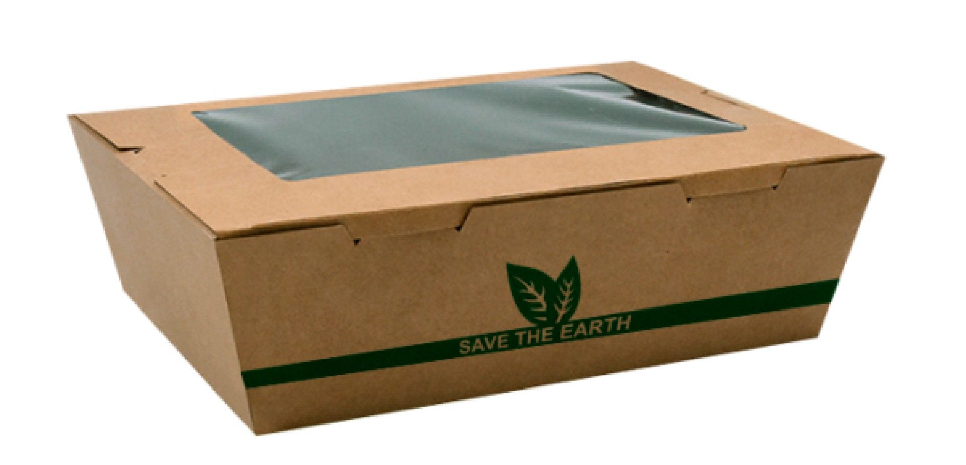 Caixa com Janela kraft 1600 ml Biodegradável - 50 U Caixa com Janela kraft 1600 ml Biodegradável - 50 U