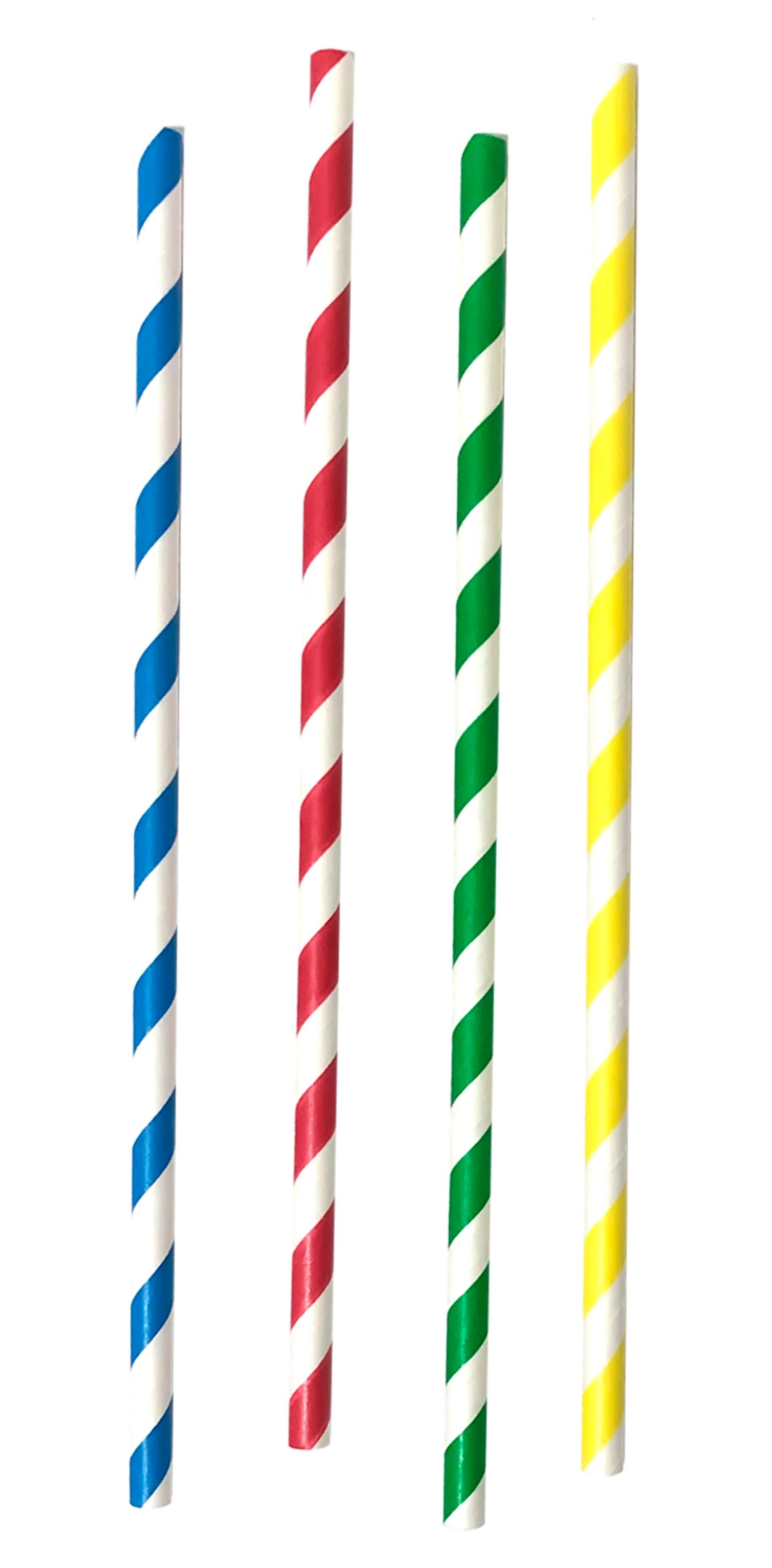 Palhinha de Papel Cores Biodegrad�vel - 200x6mm -100 Un