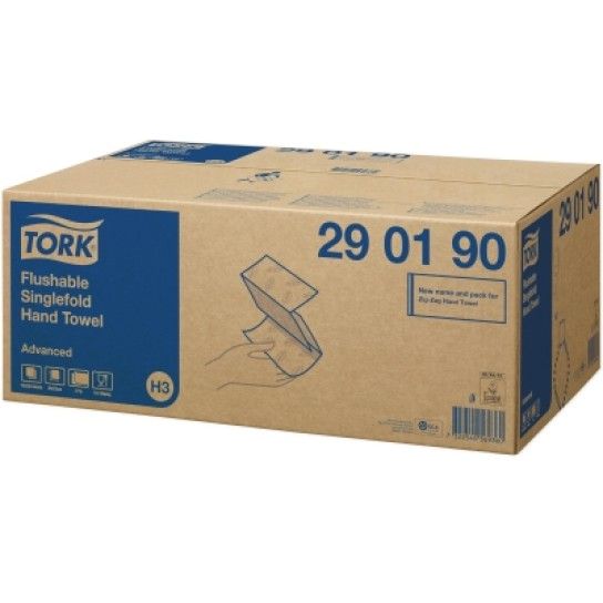 Toalha de Mão Dobrada em Z Flushable Tork - 3750 U Toalha de Mão Dobrada em Z Flushable Tork - 3750 U