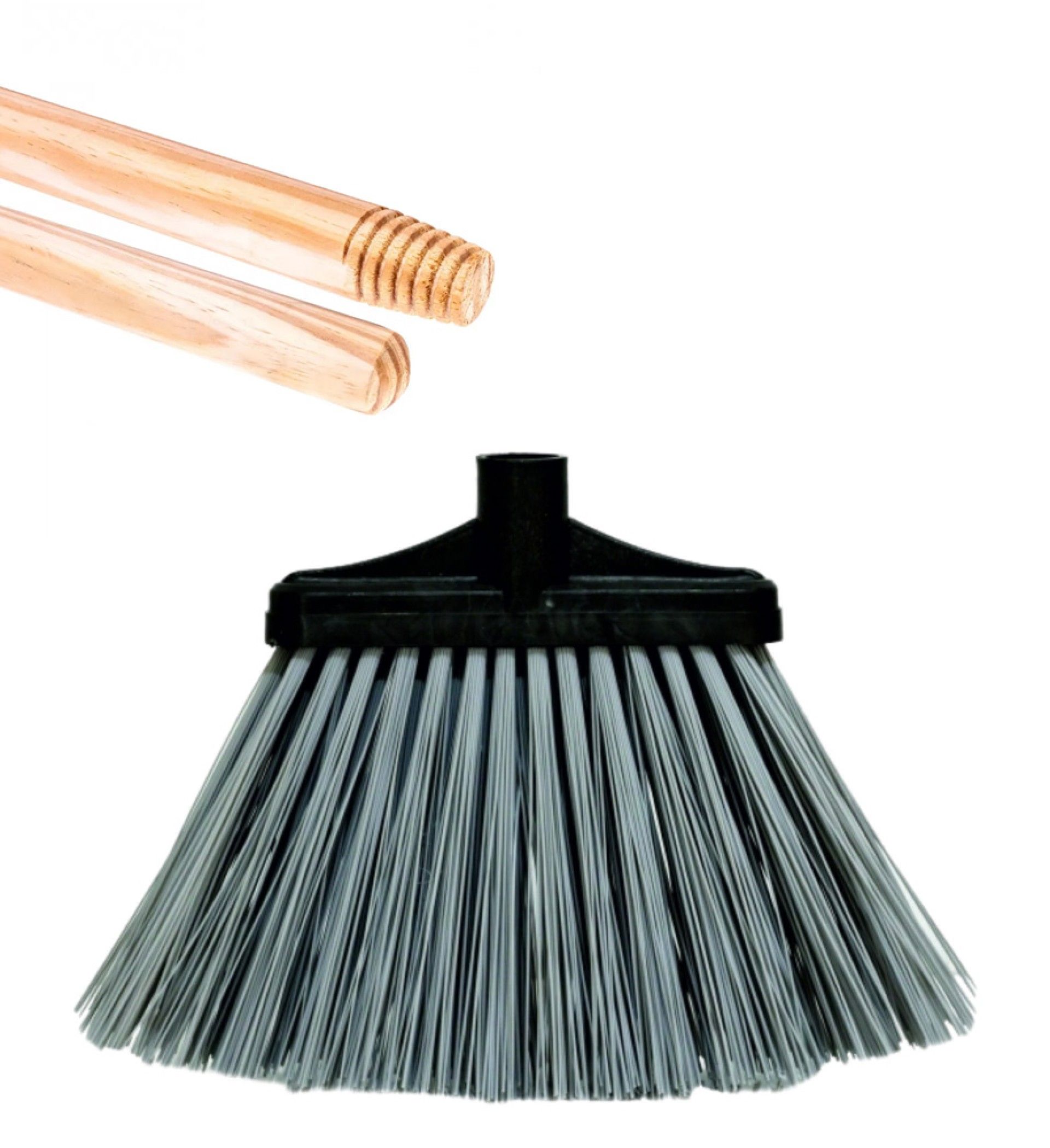 Vassoura Nylon Extra Lisa com cabo de Madeira - 1 U Vassoura Nylon Extra Lisa com cabo de Madeira - 1 U