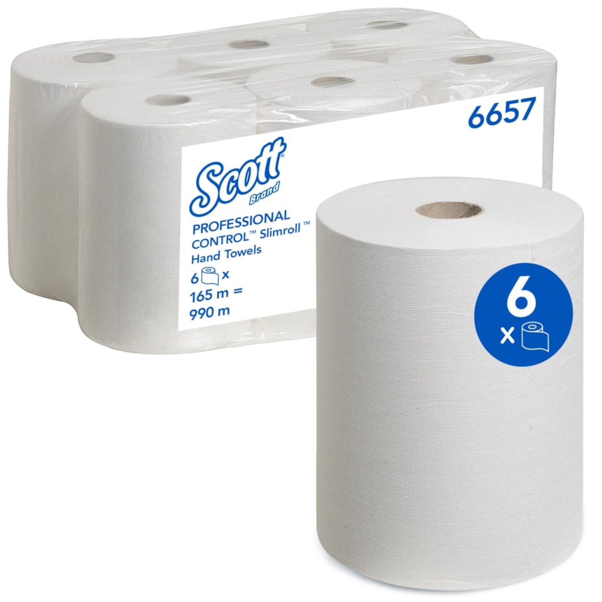 Scott Slimroll Branco 1 Folha 165 Metros - 6 Rolos Scott Slimroll Branco 1 Folha 165 Metros - 6 Rolos