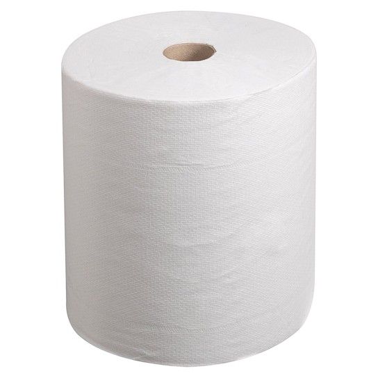 Toalha de lenço de papel branca enrolada - 6 rolos Toalha de lenço de papel branca enrolada - 6 rolos