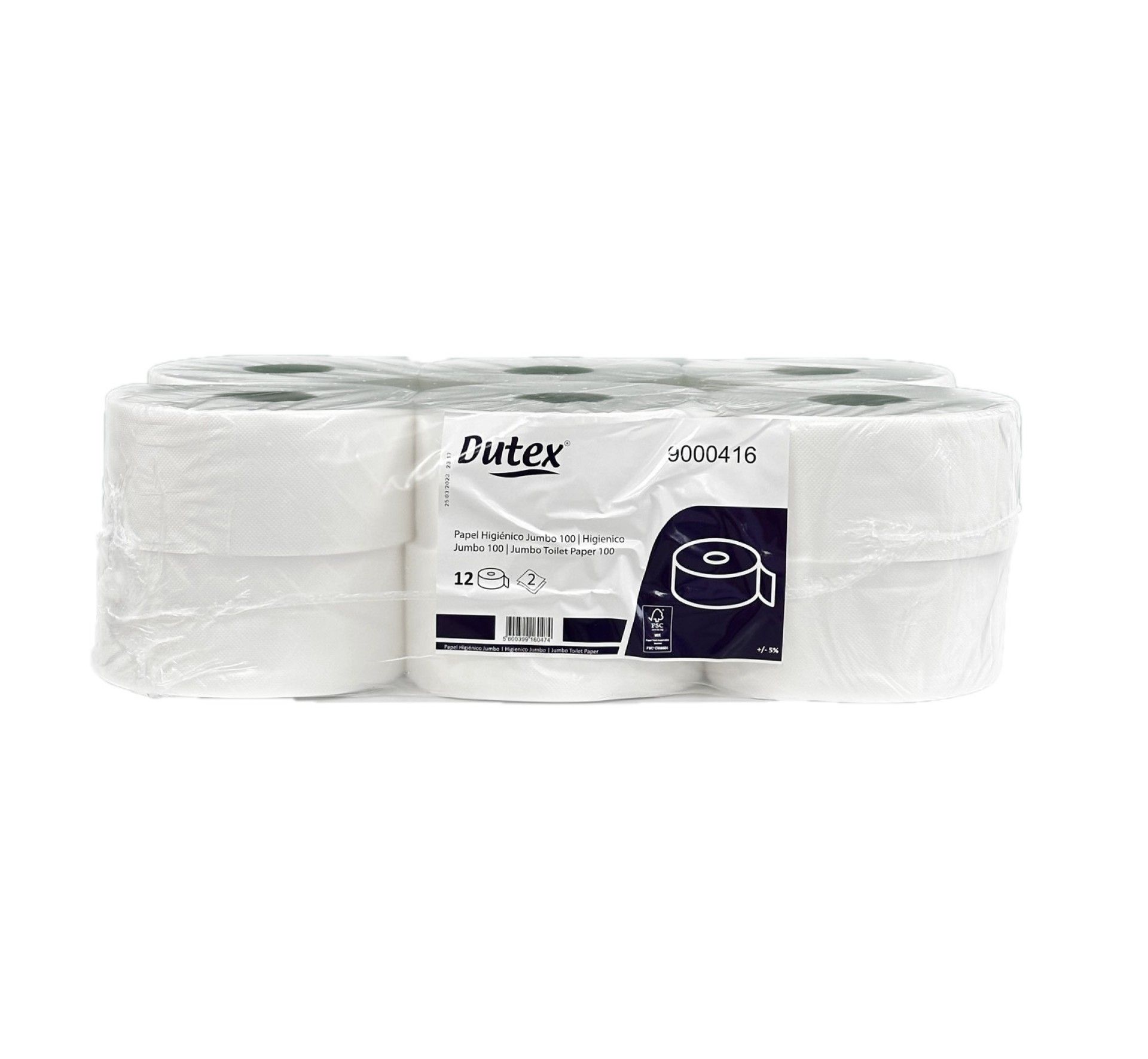 Papel Higi�nico Mini Jumbo Gofrado Folha Dupla - 12 Rolos