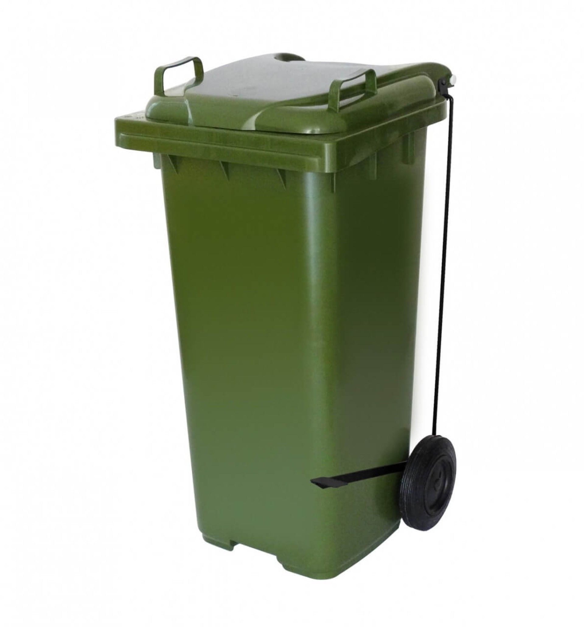 Contentor com Pedal e Rodas 120 Litros Verde - 1 U