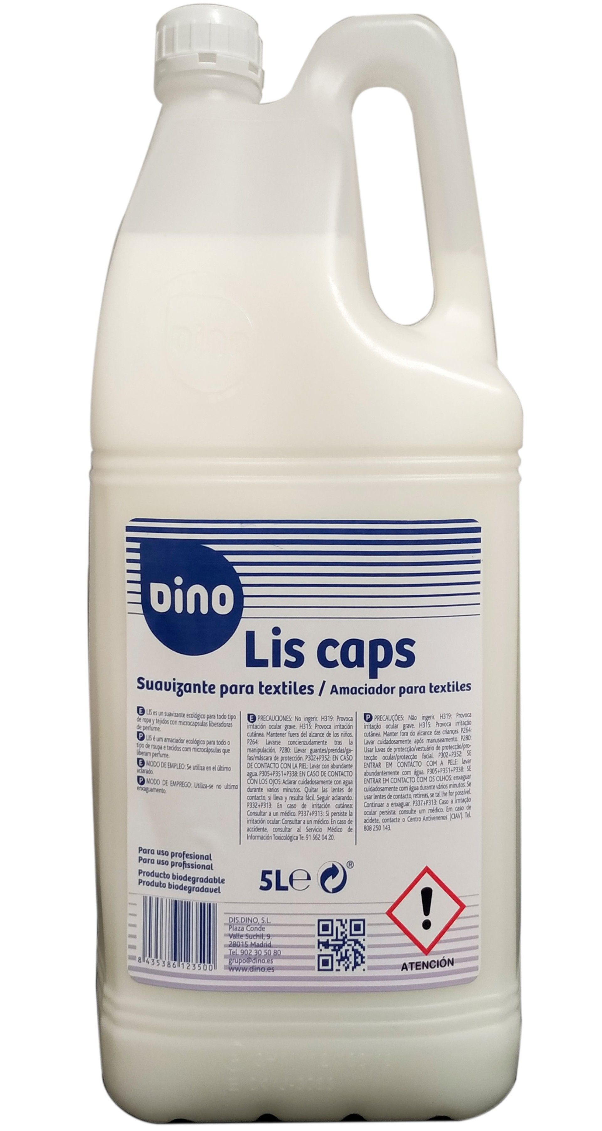 LIS SUAVIZANTE CAPS - 5 LT - LIS SUAVIZANTE CAPS - 5 LT -