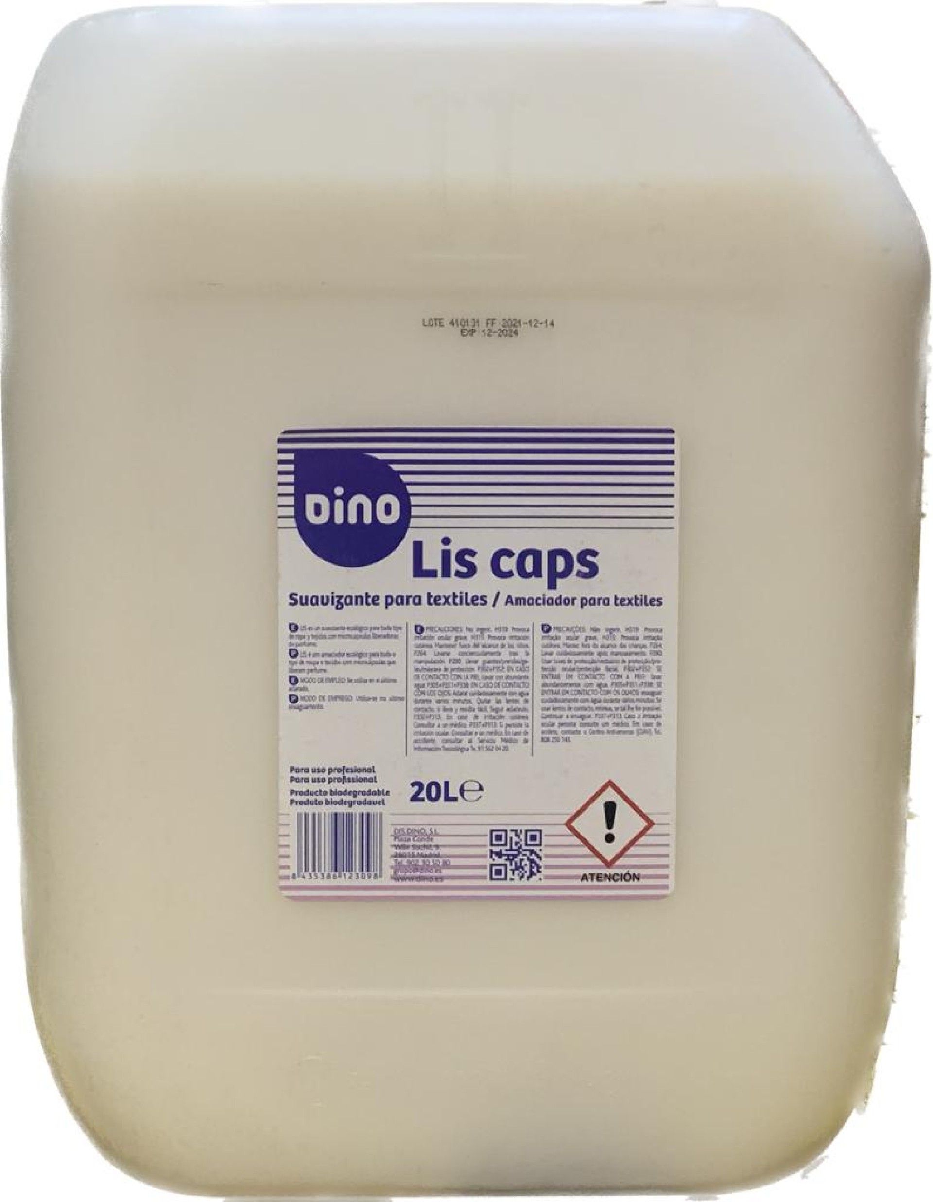 LIS SUAVIZANTE CAPS - 20 LT