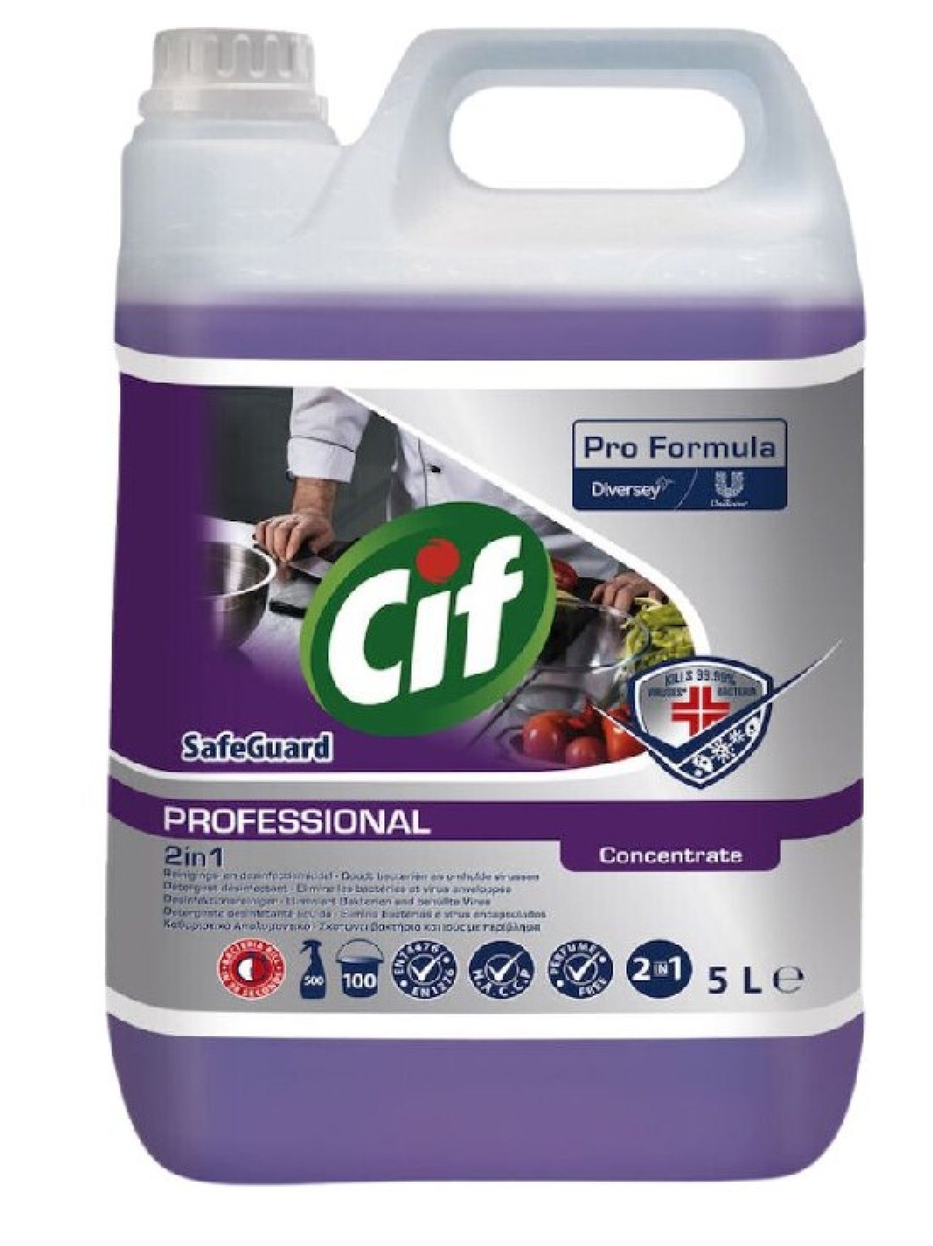 CIF PF. SAFEGUARD 2 IN 1 DET. DESINFETANTE CONC. - 5 LT