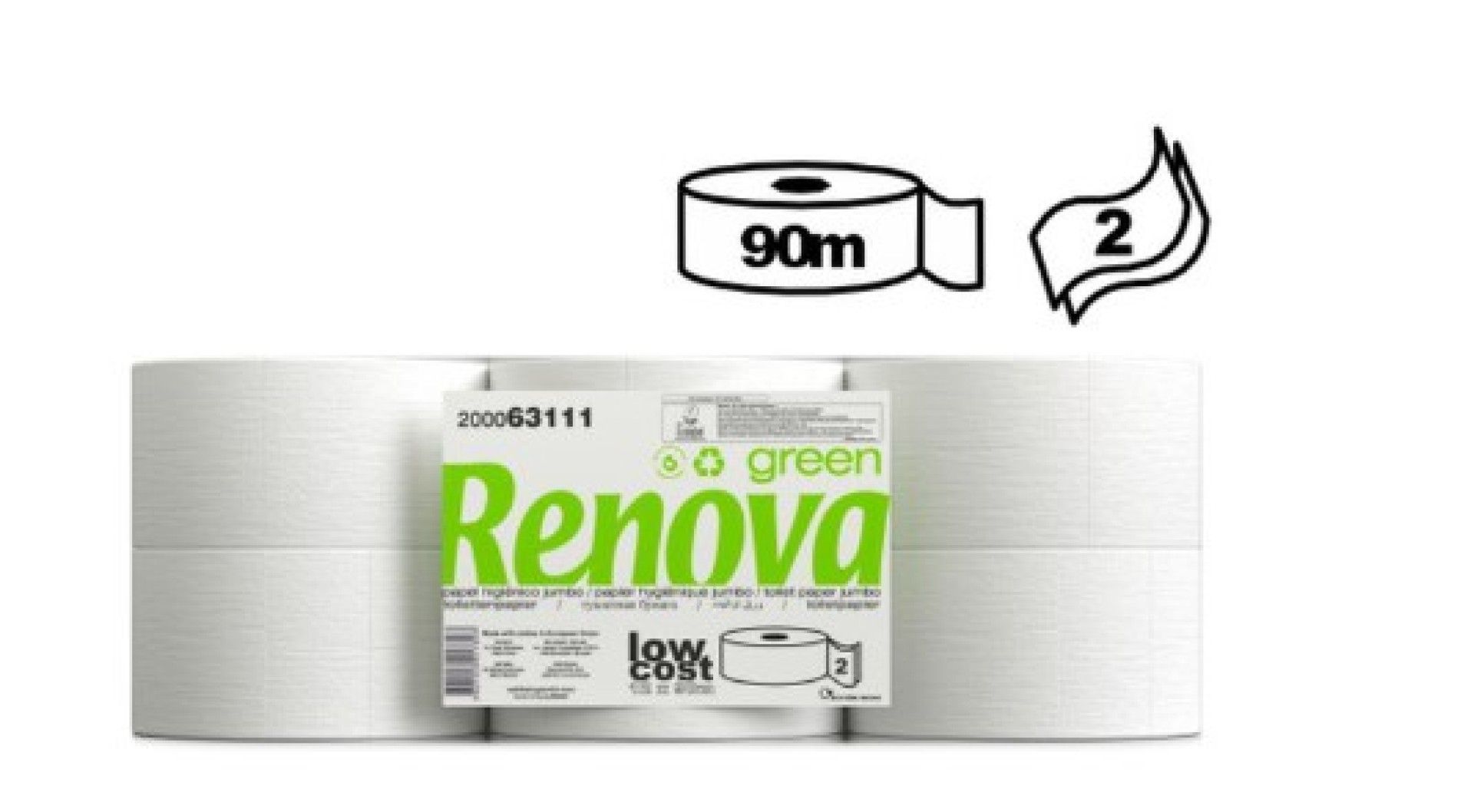 P.HIG. JUMBO RENOVA GREEN 90M 2FL - 12 RL P.HIG. JUMBO RENOVA GREEN 90M 2FL - 12 RL
