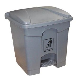 PAPELEIRA C/PEDAL 30 LTS CINZA - 1 UN