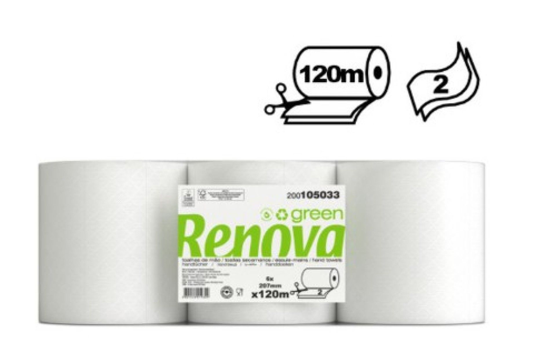 TOALHA MAOS RENOVA GREEN 207 120M - 6 RL TOALHA MAOS RENOVA GREEN 207 120M - 6 RL