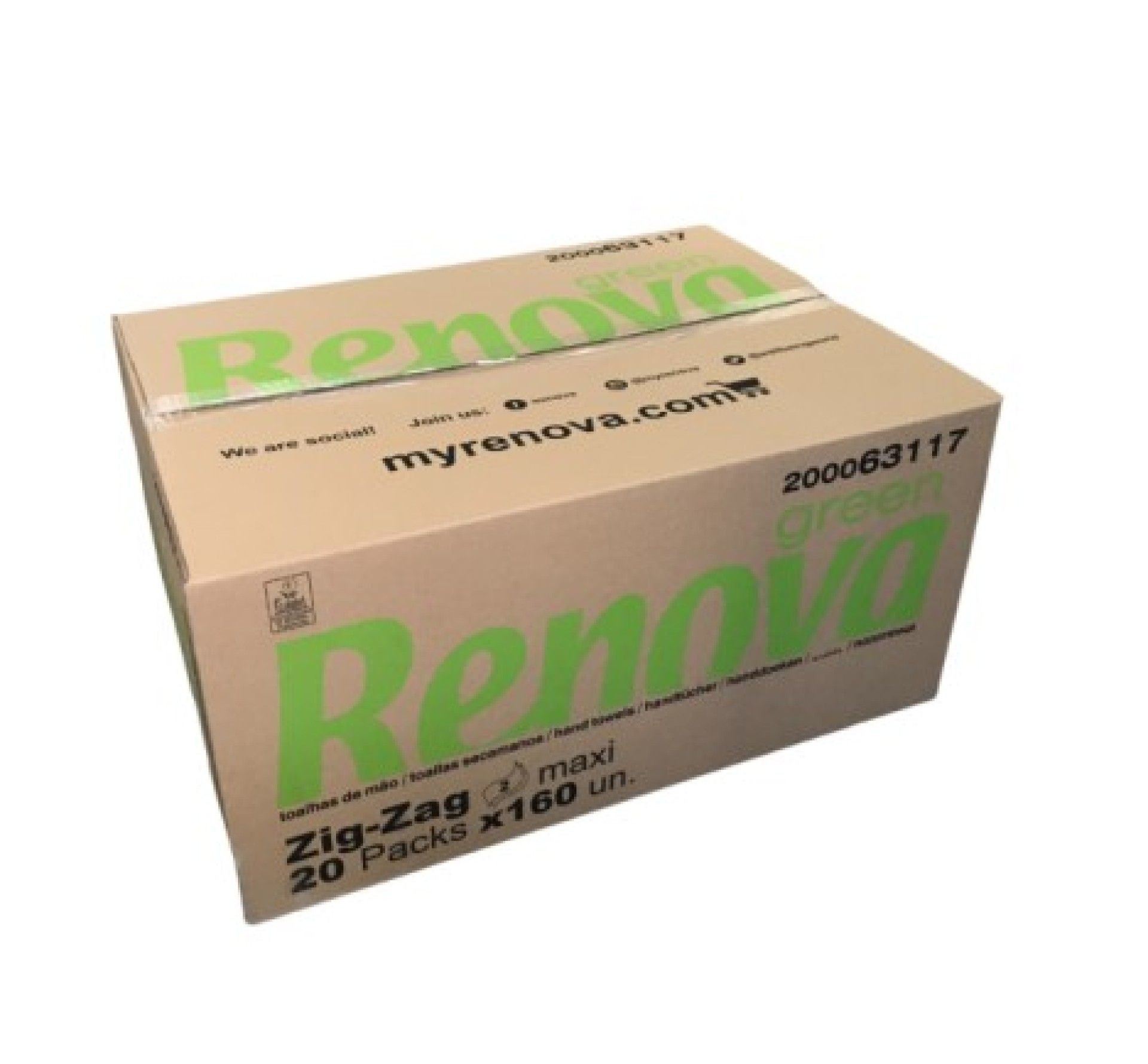 T. MAO FOLHA RENOVA GREEN ZIG-ZAG - 20X160 UN