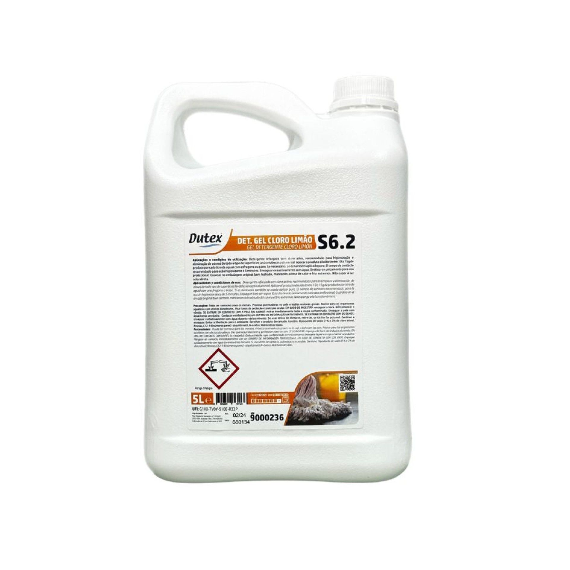 DETERGENTE GEL COM CLORO LIM�O - 5 LT